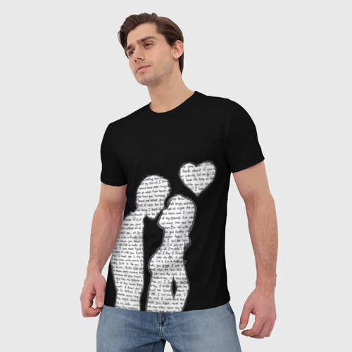 Мужская футболка 3D с принтом Для любви, фото на моделе #1
