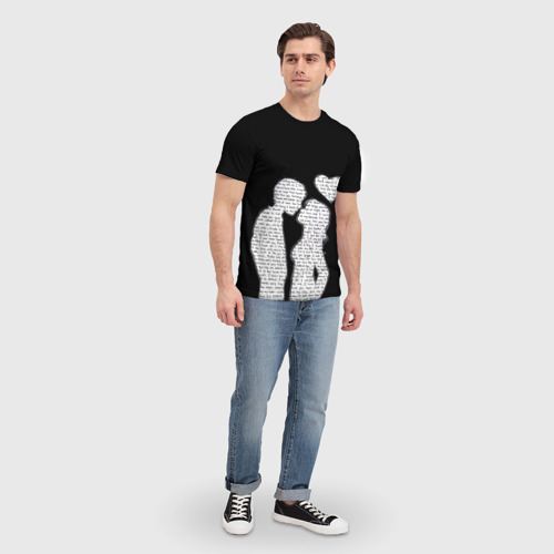 Мужская футболка 3D с принтом Для любви, вид сбоку #3