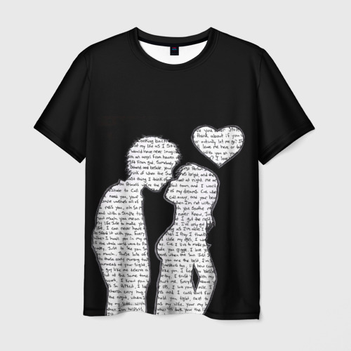 Мужская футболка 3D с принтом Для любви, вид спереди #2