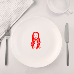 Набор: тарелка + кружка Hellscream портрет красный - фото 2