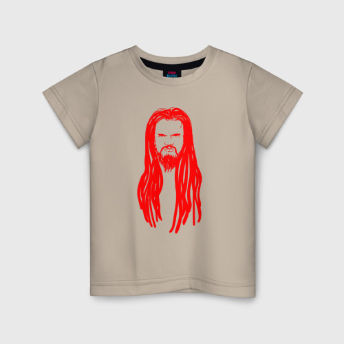 Детская футболка хлопок Hellscream портрет красный, цвет миндальный