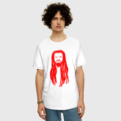 Мужская футболка хлопок Oversize Hellscream портрет красный - фото 2