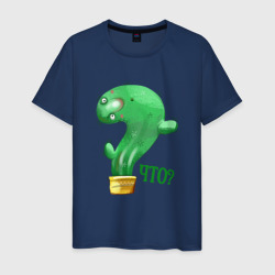 Удивленный кактус в виде вопроса – Мужская футболка хлопок с принтом купить со скидкой в -20%