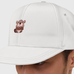 Кепка снепбек с прямым козырьком Бобер с бревном