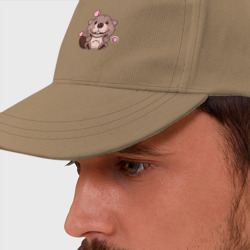 Бейсболка Милый бобер с бабочками