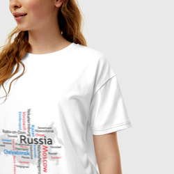 Женская футболка хлопок Oversize Регионы России - фото 2