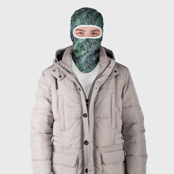 Балаклава 3D Листья пальмы на леопардовом серо - зеленом фоне - фото 2