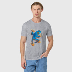 Мужская футболка хлопок Реалистичная синяя тропическая лягушка - фото 2