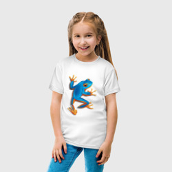 Детская футболка хлопок Реалистичная синяя тропическая лягушка - фото 2