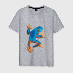Мужская футболка хлопок Реалистичная синяя тропическая лягушка