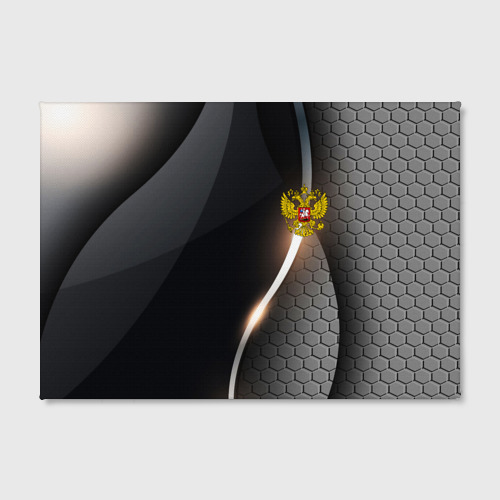Холст прямоугольный Герб РФ киберпанк, цвет 3D печать - фото 2