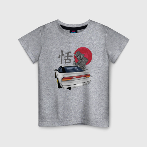 Детская футболка хлопок с принтом NIssan 180SX Samurai JDM, вид спереди #2