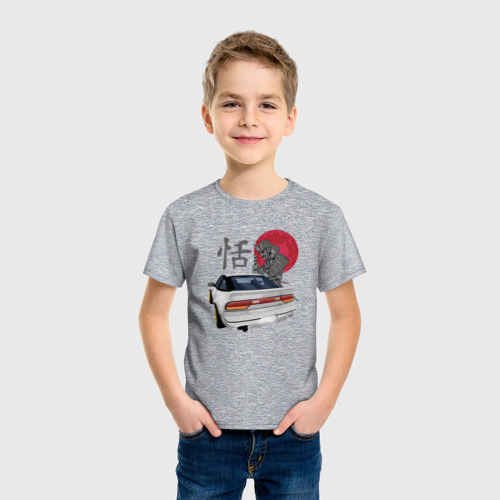 Детская футболка хлопок с принтом NIssan 180SX Samurai JDM, фото на моделе #1