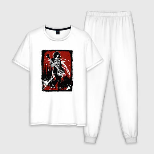 Мужская пижама хлопок с принтом Punk Ramones, вид спереди #2