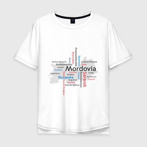 Мужская футболка хлопок Oversize с принтом Republic of Mordovia, вид спереди #2