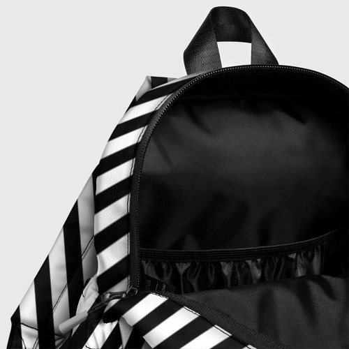 Детский рюкзак 3D с принтом Черно-белые полоски, фото #4