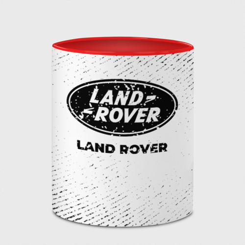 Кружка с полной запечаткой Land Rover с потертостями на светлом фоне, цвет белый + красный - фото 4