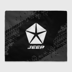 Плед 3D Jeep Speed на темном фоне со следами шин