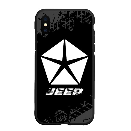 Чехол для iPhone XS Max матовый Jeep Speed на темном фоне со следами шин