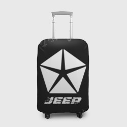 Чехол для чемодана 3D Jeep Speed на темном фоне со следами шин