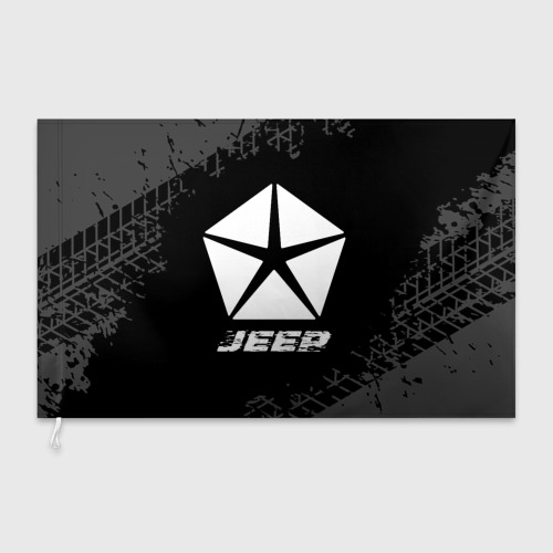 Флаг 3D Jeep Speed на темном фоне со следами шин - фото 3