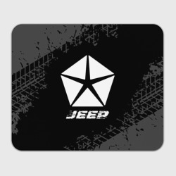 Прямоугольный коврик для мышки Jeep Speed на темном фоне со следами шин