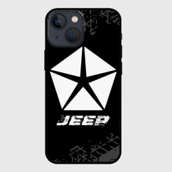 Чехол для iPhone 13 mini Jeep Speed на темном фоне со следами шин