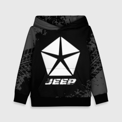 Детская толстовка 3D Jeep Speed на темном фоне со следами шин