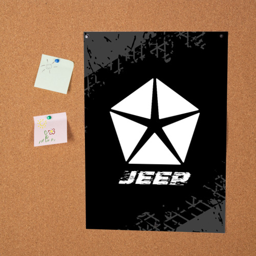 Постер Jeep Speed на темном фоне со следами шин - фото 2