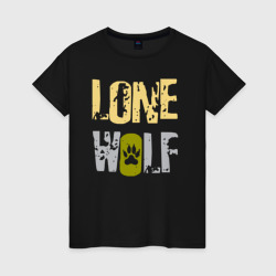 Женская футболка хлопок Lone Wolf - одинокий волк