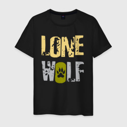 Мужская футболка хлопок Lone Wolf - одинокий волк