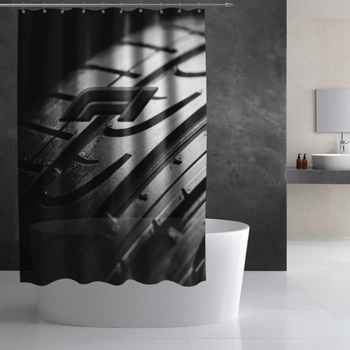 Штора 3D для ванной Formula 1 - Dark theme - фото 2