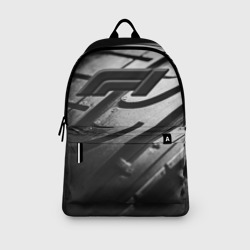 Рюкзак с принтом Formula 1 - Dark theme для любого человека, вид спереди №3. Цвет основы: белый