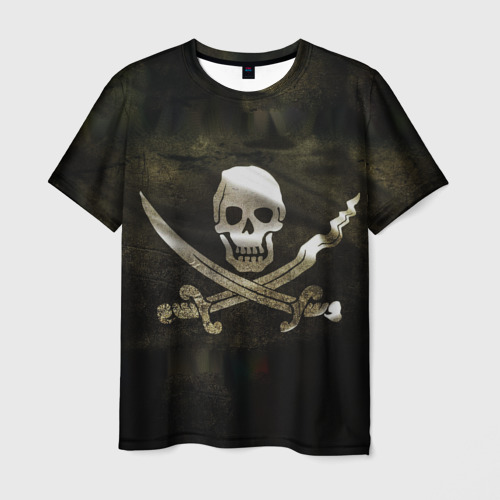 Мужская футболка 3D Пиратский флаг - череп с ножами, цвет 3D печать