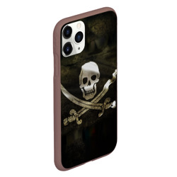 Чехол для iPhone 11 Pro матовый Пиратский флаг - череп с ножами - фото 2