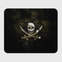 Прямоугольный коврик для мышки Пиратский флаг - череп с ножами