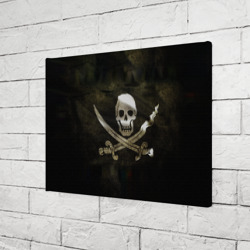Холст прямоугольный Пиратский флаг - череп с ножами - фото 2
