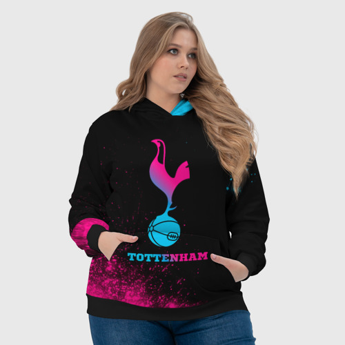 Женская толстовка 3D Tottenham - neon gradient, цвет 3D печать - фото 6