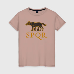 Женская футболка хлопок Капитолийская волчица SPQR