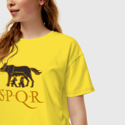 Женская футболка хлопок Oversize Капитолийская волчица SPQR - фото 2