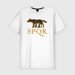 Мужская футболка хлопок Slim Капитолийская волчица SPQR