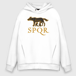 Мужское худи Oversize хлопок Капитолийская волчица SPQR