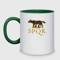 Кружка двухцветная Капитолийская волчица SPQR