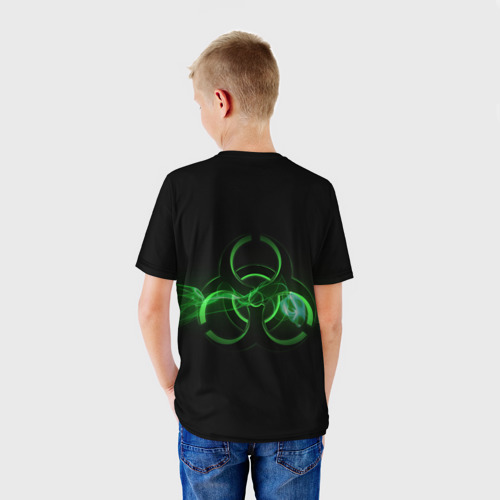 Детская футболка 3D Радиация - зелёный знак, цвет 3D печать - фото 4