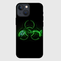 Чехол для iPhone 13 mini Радиация - зелёный знак