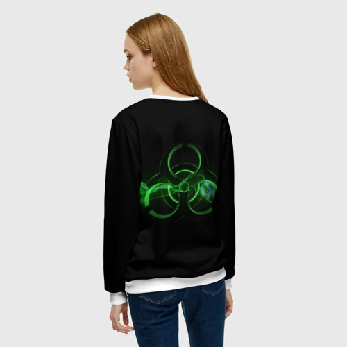 Женский свитшот 3D Радиация - зелёный знак, цвет 3D печать - фото 4