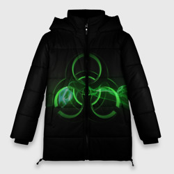 Женская зимняя куртка Oversize Радиация - зелёный знак