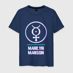 Marilyn Manson glitch rock – Мужская футболка хлопок с принтом купить со скидкой в -20%