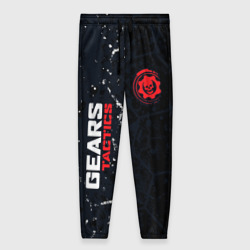 Женские брюки 3D Gears of War красно-белой лого на темном фоне