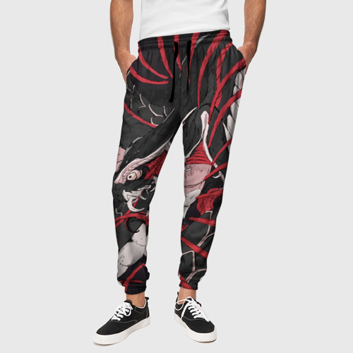 Мужские брюки 3D с принтом Японская змея уроборос, вид сбоку #3